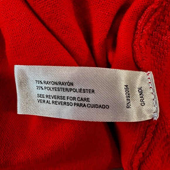 Carolyn Taylor Open Front Cardigan Sweater Red Long Sleeves Soft Stretch Size XL - Picture 6 of 7